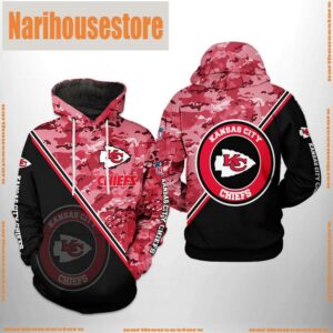 Kansas City Chiefs NFL Camo Team 3D Printed Hoodie Zipper Hoodie