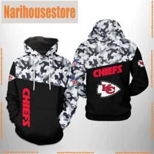 Kansas City Chiefs NFL Camo Veteran Team 3D Printed Hoodie