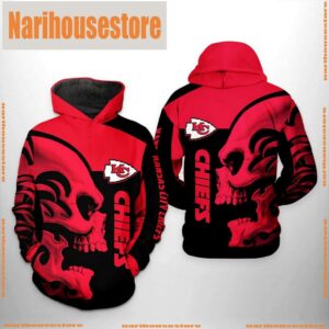 Kansas City Chiefs NFL Skull 3D Printed Hoodie Zipper Hoodie