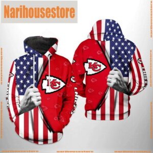 Kansas City Chiefs NFL US Flag Team 3D Printed Hoodie