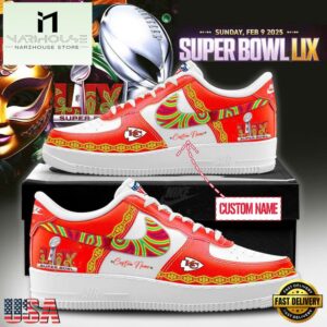Kansas City Chiefs Super Bowl LIX Special Edition Air Force 1 Shoes Sneaker