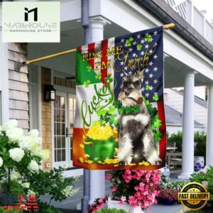 Kiss Me I'm Irish Miniature SchnauzerHouse And Garden Flag Decor