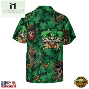 Leprechaun Skull Happy Saint Patrick'S Day Hawaiian Shirt