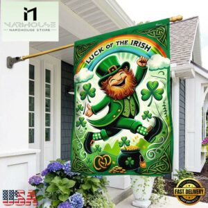 Leprechaun St. Patrick's Day Luck Of The Irish House And Garden Flag