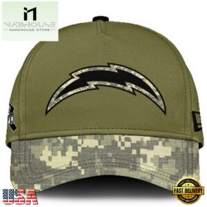 Los Angeles Chargers 2024 Salute to Service Club Green Camo Cap Gift For Veteran