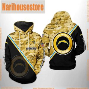 Los Angeles Chargers NFL Camo Team 3D Printed Hoodie