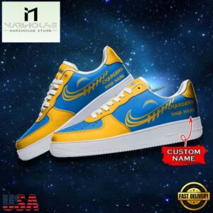 Los Angeles Chargers NFL Personalized Air Force Sneaker