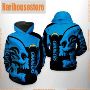 Los Angeles Chargers NFL Skull 3D Printed Hoodie