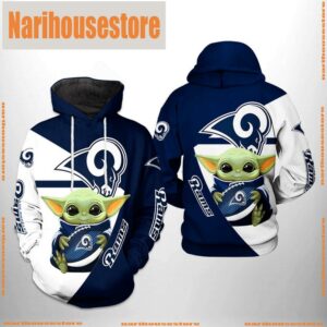 Los Angeles Rams NFL Baby Yoda Team 3D Printed Hoodie