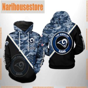 Los Angeles Rams NFL Camo Team 3D Printed Hoodie