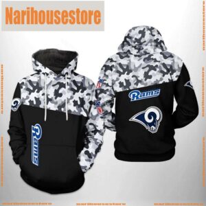 Los Angeles Rams NFL Camo Veteran Team 3D Printed Hoodie