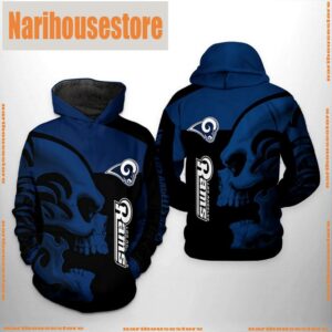 Los Angeles Rams NFL Skull 3D Printed Hoodie Zipper Hoodie