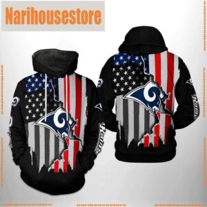 Los Angeles Rams NFL US Flag Team 3D Printed Hoodie