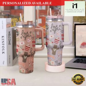 Love Mailbox Tumbler 40oz With Handle and Straw Valentine 40oz Tumbler - 40oz Tumbler with Handle