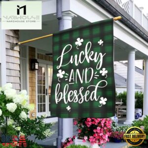 Lucky And Blessed St. Patricks Day ShamrockHouse And Garden Flag Decor