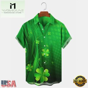 Mens Holiday St. Patrick Leprechaun Day Hawaiian Shirt