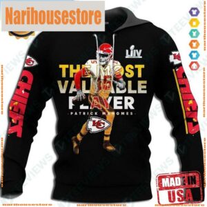 Mens Kansas City Chiefs Patrick Mahomes Nfl Super Bowl Liv 3D Hoodie