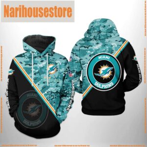 Miami Dolphins NFL Camo Team 3D Printed Hoodie