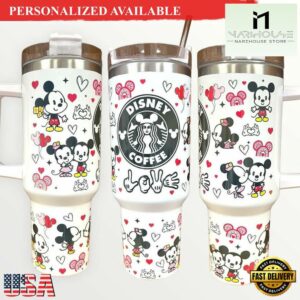 Mickey and Minnie Valentine 30oz40oz Quencher Tumbler - 40oz Tumbler with Handle