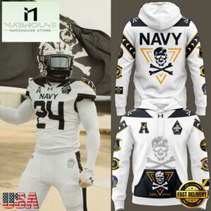 Midshipmen 2024 Men’s Under Armour Navy Rivalry Shield Hoodie