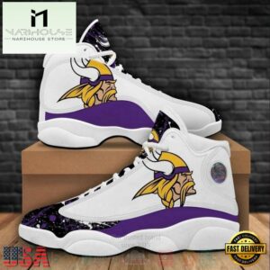 Minnesota Vikings NFL Big Logo Bling Bling Football Team Air Jordan 13 Shoes - Gift For Fans