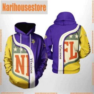 Minnesota Vikings NFL Team 3D Printed Hoodie Zipper Hoodie