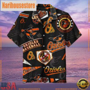 MLB Baltimore Orioles Baseball Floral Aloha Hawaiian Shirt