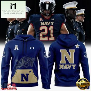 Navy Midshipmen 2024 Men’s Under Armour Navy Hoodie