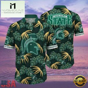 NCAA Michigan State Spartans Lush Greenery New Design Hawaiian Shirt