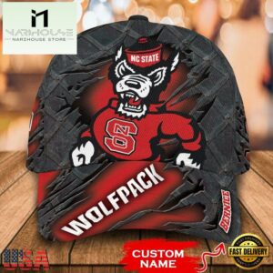 NCAA NC State Wolfpack 3D Mascot Custom Baseball Cap