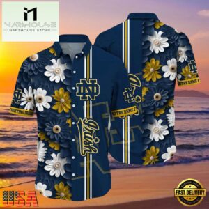 NCAA Notre Dame Fighting Irish Floral New Design Hawaiian Shirt