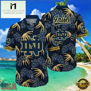 NCAA Notre Dame Fighting Irish Tropical New Design Hawaiian Shirt , Gift For NCAA Fans 7 NCAA Notre Dame Fighting Irish Tropical New Design Hawaiian Shirt