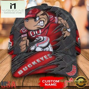 NCAA Ohio State Buckeyes 3D Mascot Custom Baseball Cap