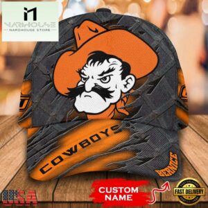 NCAA Oklahoma State Cowboys 3D Mascot Custom Baseball Cap