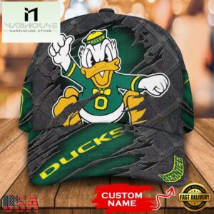 NCAA Oregon Ducks 3D Mascot Custom Baseball Cap