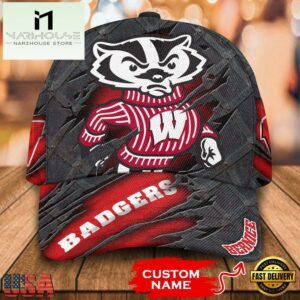 NCAA Wisconsin Badgers 3D Mascot Custom Baseball Cap