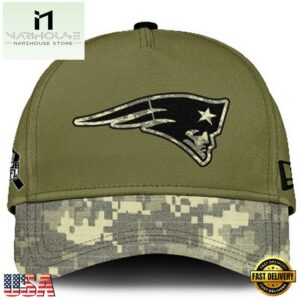 New England Patriots 2024 Salute to Service Club Green Camo Cap Gift For Veteran