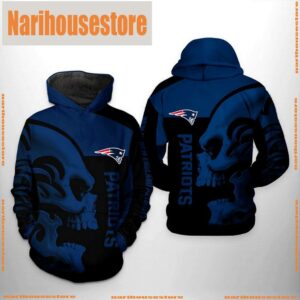 New England Patriots NFL Skull 3D Printed Hoodie Zipper Hoodie