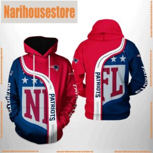 New England Patriots NFL Team 3D Printed Hoodie Zipper Hoodie