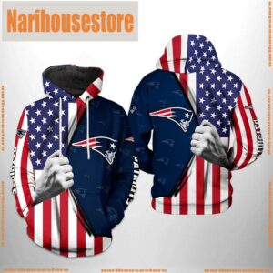 New England Patriots NFL US Flag Team 3D Printed Hoodie