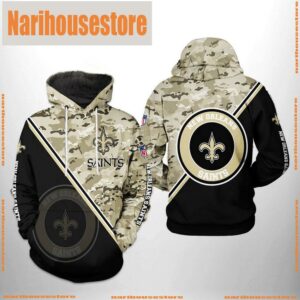 New Orleans Saints NFL Camo Team 3D Printed Hoodie