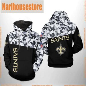 New Orleans Saints NFL Camo Veteran Team 3D Printed Hoodie