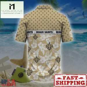 NFL New Orleans Saints Palm Leaves Hawaiian Shirt , Vintage Hawaiian Shirts 5 New Orleans Saints NFL Palm Leaves Hawaiian Shirt
