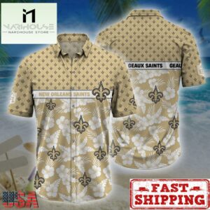 New Orleans Saints NFL Palm Leaves Hawaiian Shirt