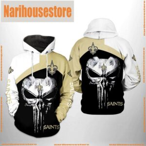 New Orleans Saints NFL Skull Punisher Team 3D Printed Hoodie