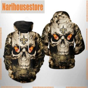 New Orleans Saints NFL Skull Team 3D Printed Hoodie