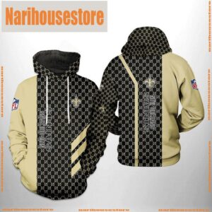 New Orleans Saints NFL Team Pattern Mix 3D Printed Hoodie
