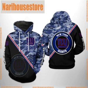 New York Giants NFL Camo Team 3D Printed Hoodie Zipper Hoodie