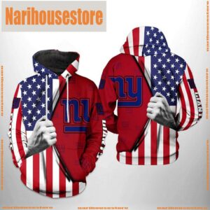 New York Giants NFL US Flag Team 3D Printed Hoodie Zipper Hoodie