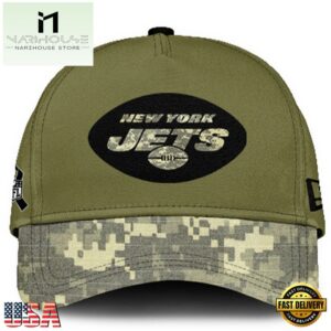 New York Jets 2024 Salute to Service Club Green Camo Cap Gift For Veteran